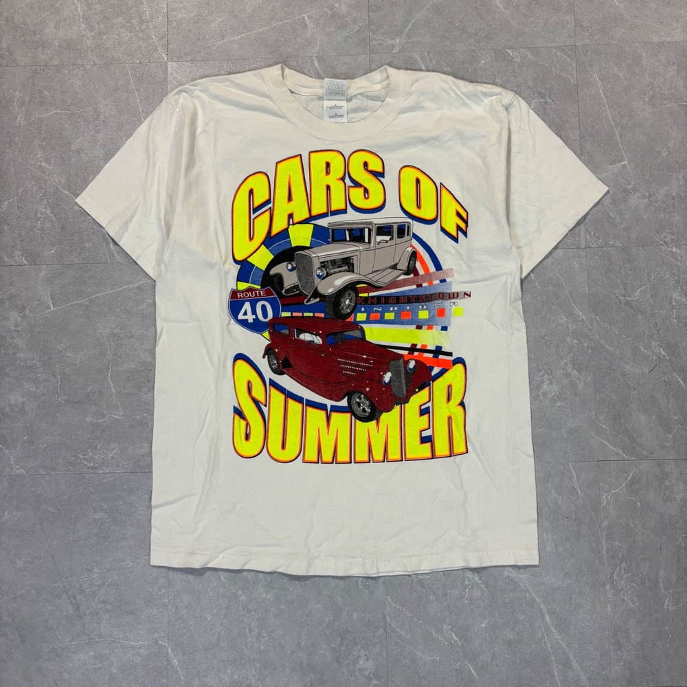 Vintage Gildan Cars of Summer 2007 Knightstown Indiana Graphic T-Shirt Mens L
